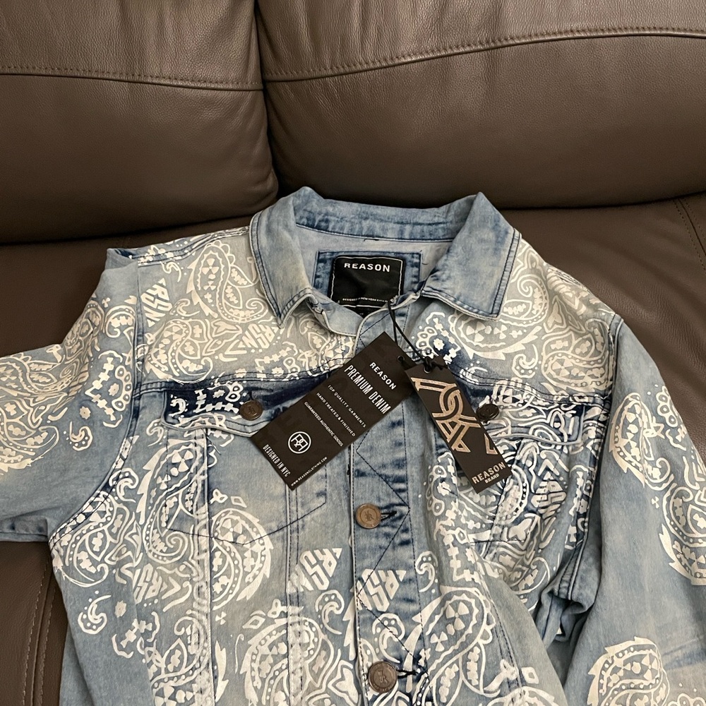 Reason Light Blue Paisley Jacket